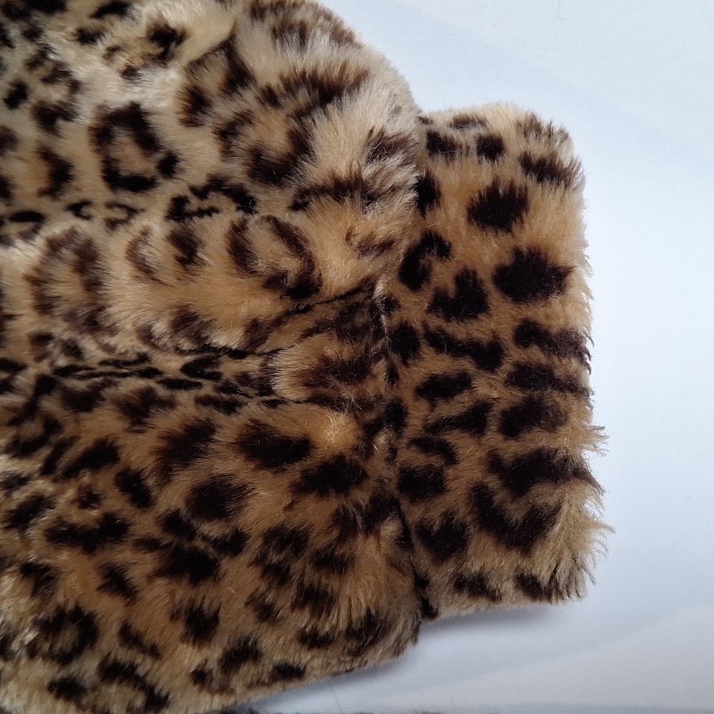 J. Percy For Marvin Richards Vintage Hooded Faux Leopard Fur Coat Size M - Picture 4 of 12